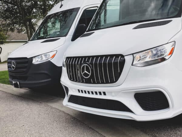 Bumper set Mercedes Sprinter W907 Voorbumper Achterbumper Voor+Achter AMG LOOK GT GRILL