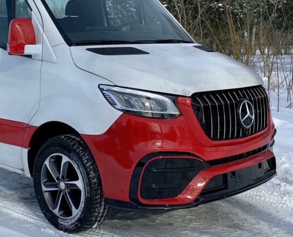 Bumper Mercedes Sprinter W907 SPORT AMG LOOK Voorbumper + GT GRILL CHROME