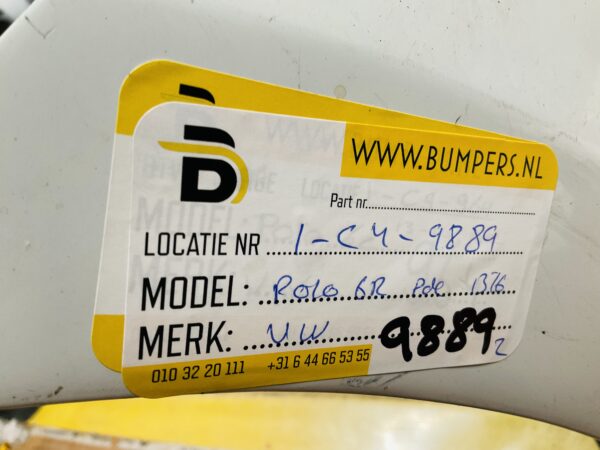 BUMPER Volkswagen Polo 6C 4xpdc 2013-2016 VOORBUMPER 1-C4-9889z