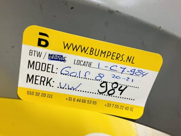 Bumper VW GOLF 8 2020-2021 Origineel Voorbumper 1-C7-984