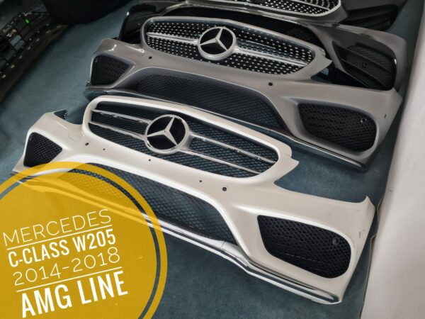 BUMPER MERCEDES C KLASSE W205 AMG VOORBUMPER DIVERSE UITVOERING OP VOORRAAD
