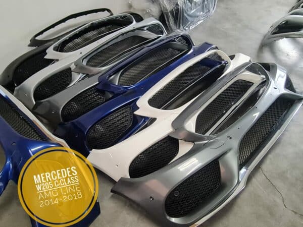 BUMPER MERCEDES C KLASSE W205 AMG VOORBUMPER DIVERSE UITVOERING OP VOORRAAD