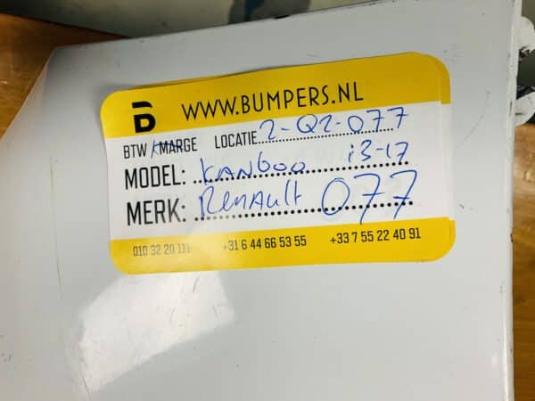 Zijscherm Renault Kangoo 2 2013-2017 Links Scherm 2-Q2-077
