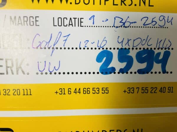 Bumper Volkswagen Golf 7 2012-2016 4xpdc kls Voorbumper 1-B6-2594