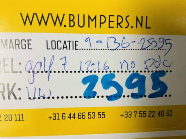 Bumper Volkswagen Golf 7 2012-2016 Voorbumper 1-B6-2595