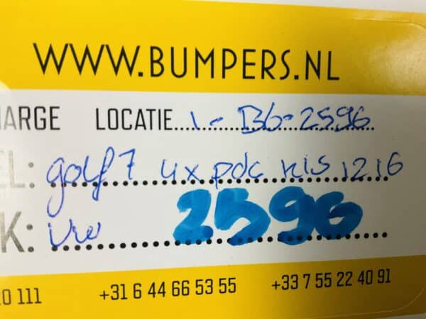Bumper Volkswagen Golf 7 2012-2016 4xpdc kls Voorbumper 1-B6-2596