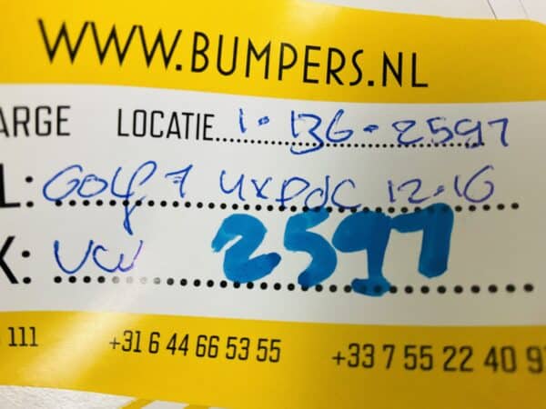 Bumper Volkswagen Golf 7 2012-2016 4xpdc Voorbumper 1-B6-2597