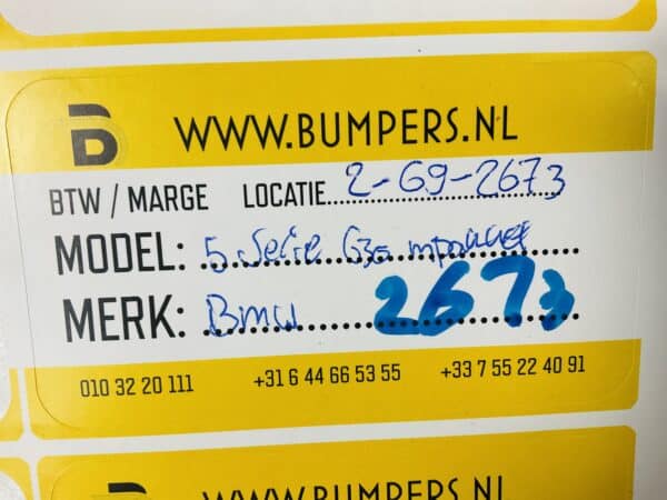 Bumper Bmw 5 Serie G30 G31 M-Pakket Voorbumper 2-K9-2673