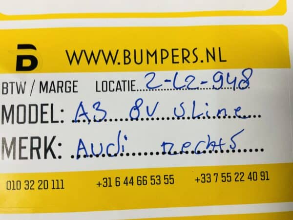 Zijskirt Audi A3 8V SLine S-Line 5 Deurs Dorpel Rechts 2-L2-948
