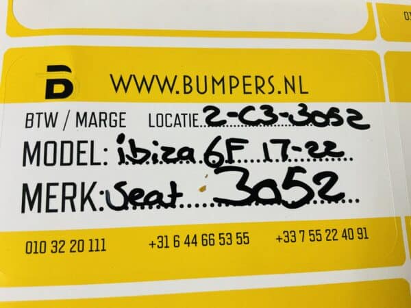 Bumper Seat Ibiza 6F 2017-2022 Voorbumper 2-C3-3052