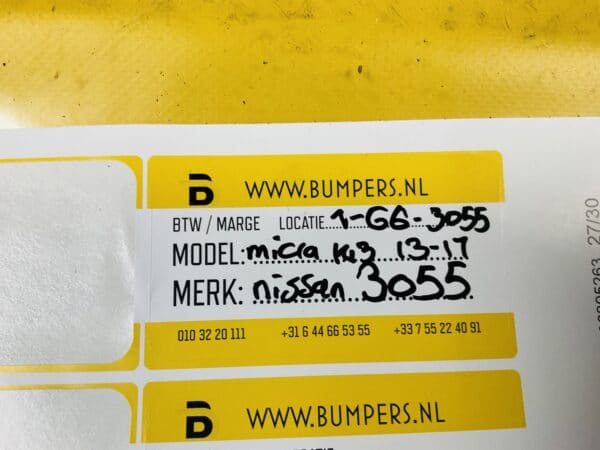 Bumper Nissan K13 2013-2017 Facelift Voorbumper 1-G6-3055