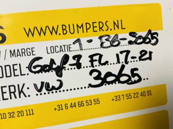 Bumper Volkswagen Golf 7 Facelift 2017-2021 Voorbumper 1-B6-3065