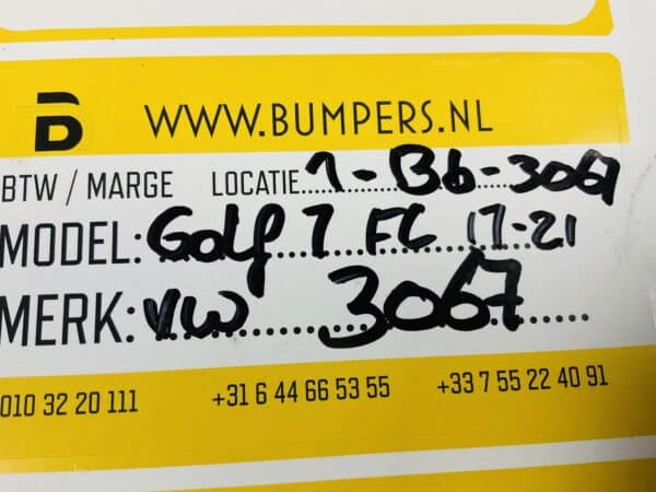 Bumper Volkswagen Golf 7 Facelift 2017-2021 Voorbumper 1-B6-3067