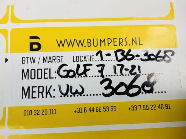 Bumper Volkswagen Golf 7 Facelift 2017-2021 Voorbumper 1-B6-3068