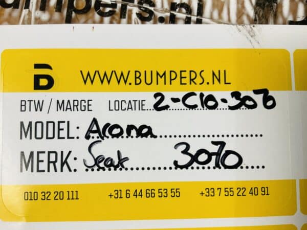 Bumper Seat Arona FR 2017-2021 Voorbumper 2-C10-3070