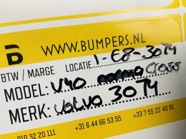 Bumper Volvo V40 Crosscountry Voorbumper 1-E1-3074