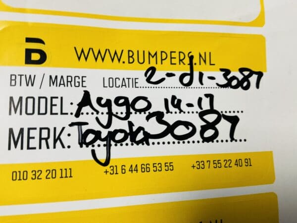 Bumper Toyota Aygo 2014-2017 Voorbumper 2-D1-3087