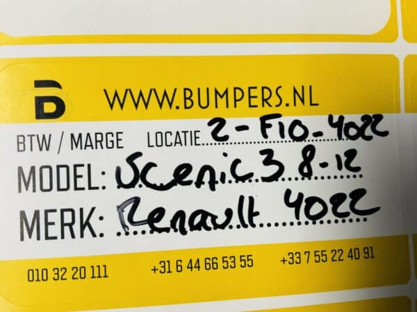 Bumper Renault Scenic 3 2008-2012 Voorbumper 2-F6-4022