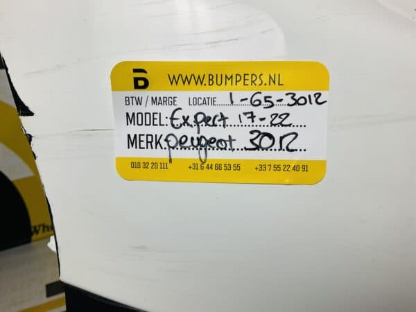 Bumper Peugeot Expert 2019-2022 Voorbumper 1-G5-3012
