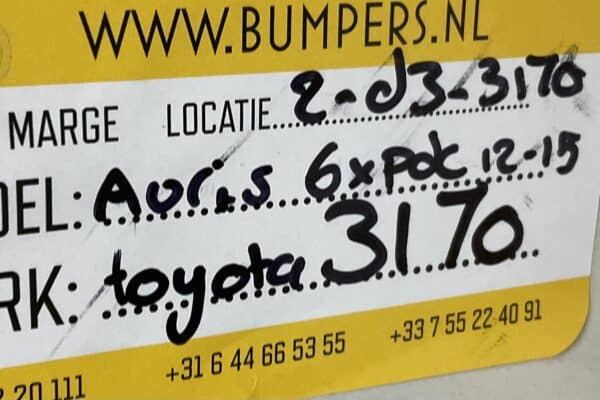 Toyota Auris 2012-2015 6xpdc Voorbumper 2-D3-3170