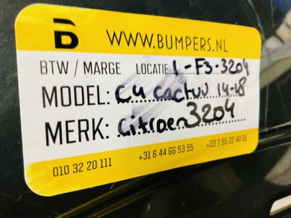 Bumper Citroen Cactus C4 2014-2018 Voorbumper 1-F3-3204