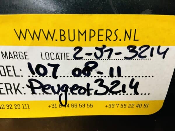 Bumper Peugeot 107 2008-2011 Voorbumper 2-J1-3214