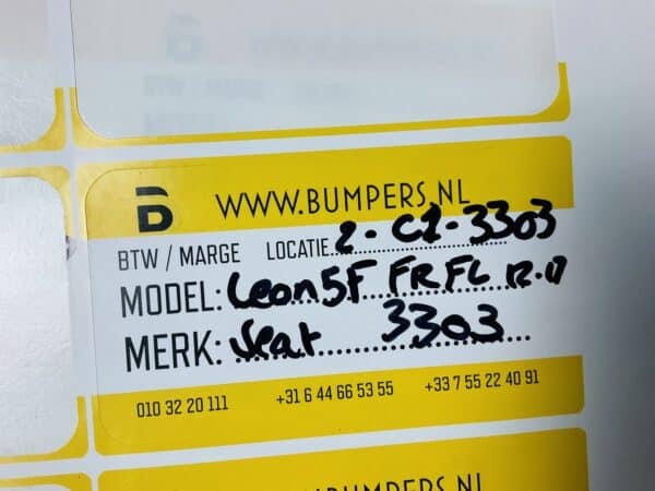 Bumper Seat Leon 5F FR Facelift 2017-2021 Voorbumper 2-C1-3303