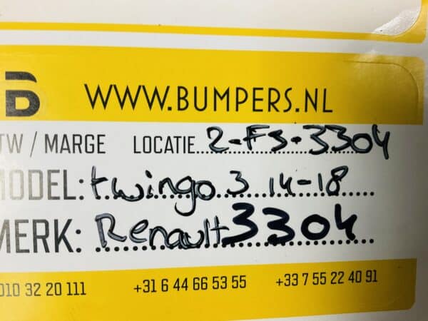 Bumper Renault Twingo 3 2014-2018 Voorbumper 2-F3-3304