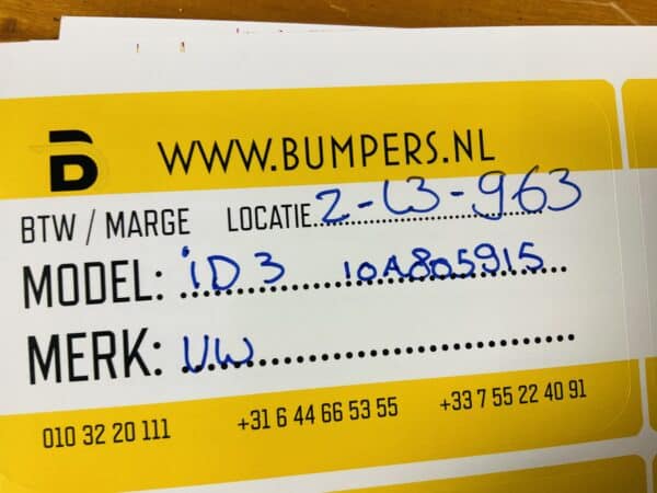 Onderplaat Volkswagen id3 10A805915 Bumper Lip 2-R1-963