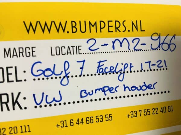 Bumper Houder Volkswagen Golf 7 Facelift 2017-2021 Rechts 5G0807724F 2-M2-966