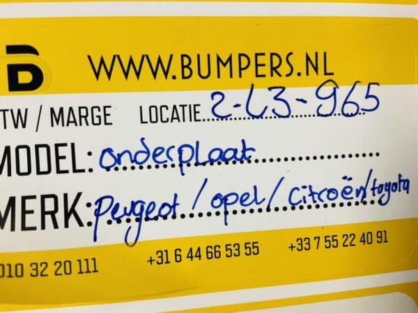Onderplaat Peugeot / Opel / Citroen / Toyota 9808501880 2-L3-965