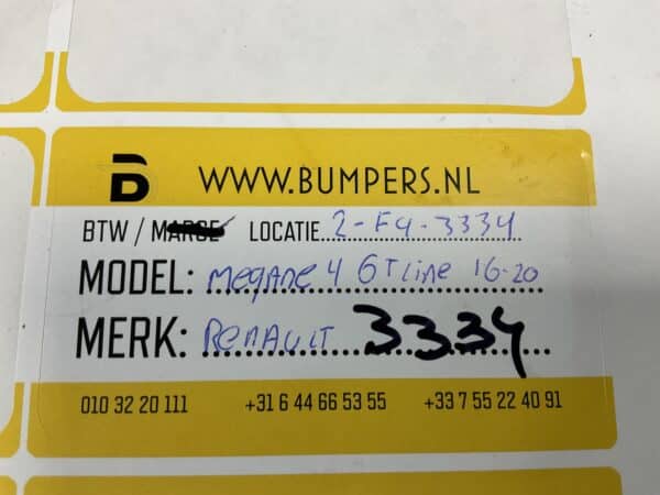 Bumper Renault Megane 4 GT Line 2016-2020 GT-Line Voorbumper 2-F4-3334