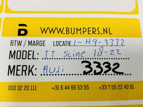 Bumper Audi TT Sline 8S FL TTS  KLS 2018-2022 Voorbumper 1-H9-3332
