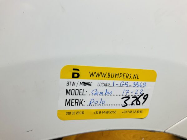 Bumper Opel Combo 2017-2022 Voorbumper 1-G5-3369