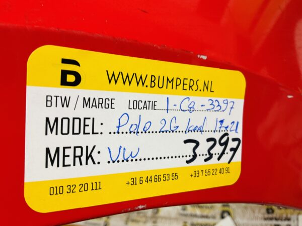Bumper Volkswagen polo 2G 2017-2021 KAAL Voorbumper 1-C8-3397