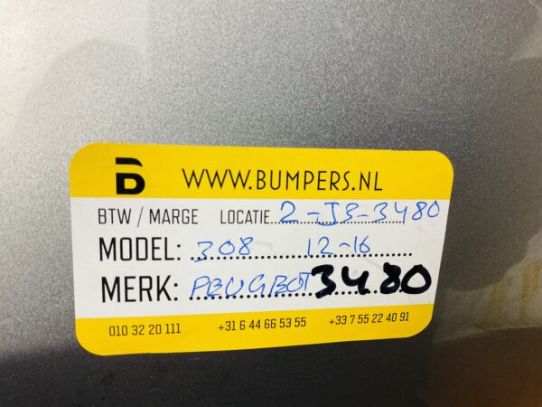 Bumper PEUGEOT 308 2012-20216  Voorbumper 2-J3-3480Z
