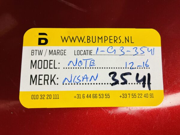 Bumper NISSAN NOTE 2012-2016  Voorbumper 1-G3-3541Z
