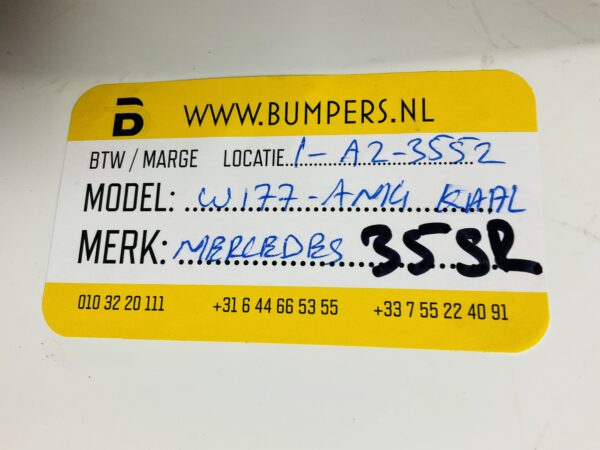 Bumper MERCEDES A KLASSE W 177 AMG KAAL 2019-2022 Voorbumper 1-A7-3552Z