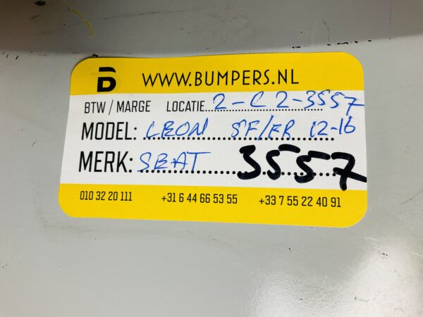 Bumper SEAT LEON 5F FR 2012-2016 Voorbumper 2-C2-3557Z