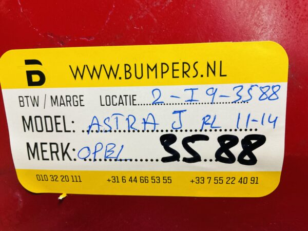 Bumper OPEL ASTRA J RL 2011-2014 Voorbumper 2-I9-3588Z