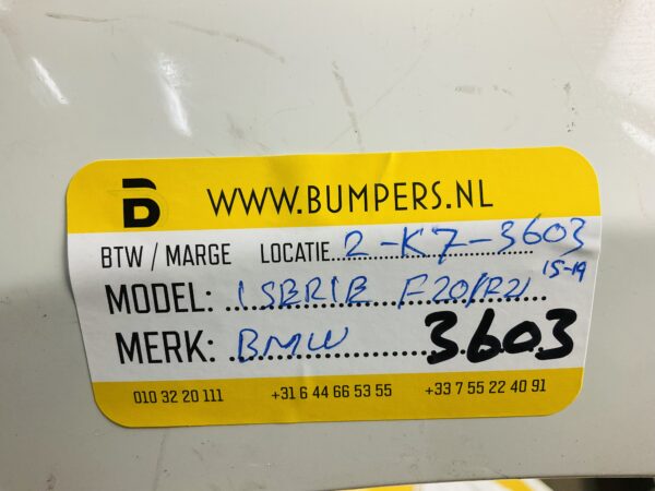 Bumper BMW 1 SERIE F20 F21 2015-2019 Voorbumper 2-K7-3603Z