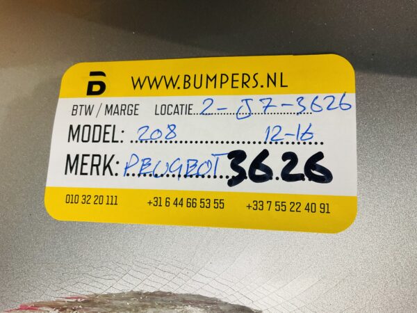 Bumper PEUGEOT 208 2012-2016 Voorbumper 2-J2-3626Z