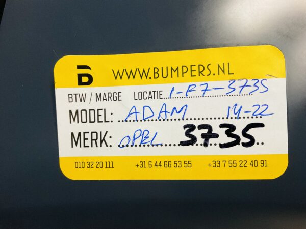 BUMPER OPEL ADAM 2014-2022 NIEUW ACHTERBUMPER 1-F7-3735Z