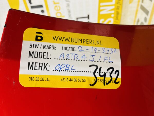 Bumper OPEL ASTRA J 2011-2014 FACELIFT Voorbumper 1-i9-3432Z