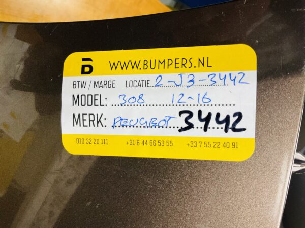 Bumper PEUGEOT 308 2012-2016 6XPDC Voorbumper 2-J3-3442Z