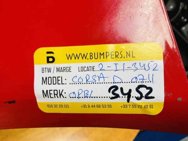 Bumper OPEL CORSA D 2007-2011 Voorbumper 2-i1-3452Z