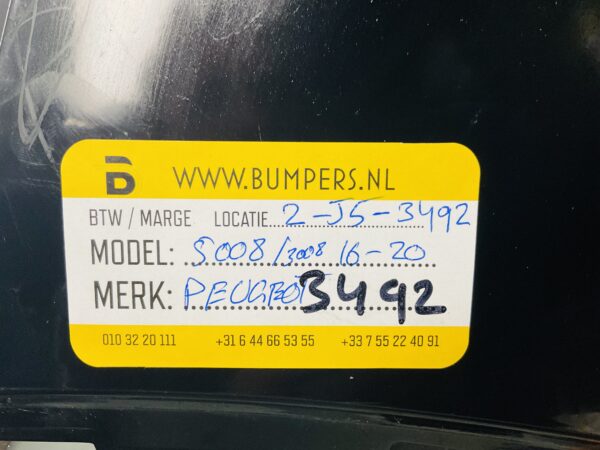 Bumper PEUGEOT 5008 3008 2016-2020 GTLINE Voorbumper 2-J5-3492Z
