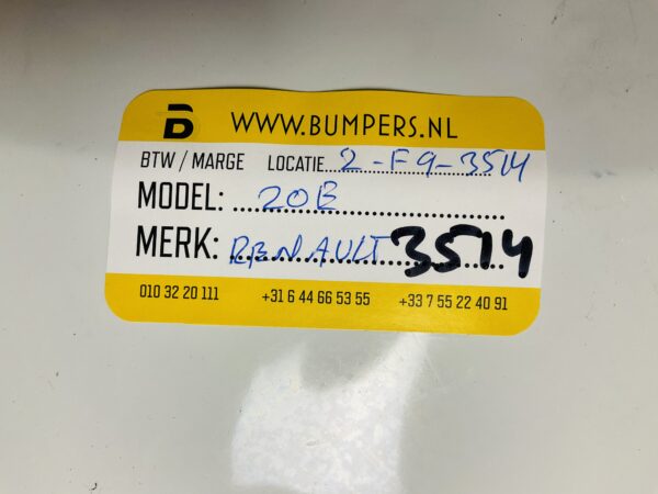 Bumper RENAULT ZOE Voorbumper 2-F9-3514Z