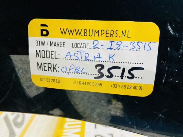 Bumper OPEL ASTRA K 2014-2018  Voorbumper 2-i8-3515Z