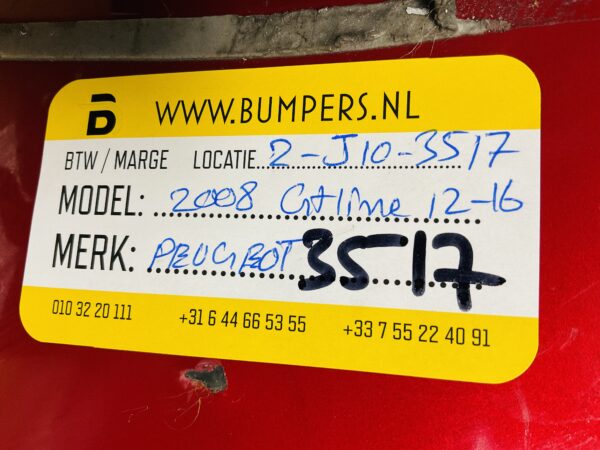 Bumper PEUGEOT 2008 GT-LINE 2012-2016 GTLINE Voorbumper 2-J10-3517Z